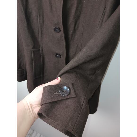 Vintage Centigrade Outerwear Wool Chocolate Brown Pea Coat Women Large - Picture 3 of 5